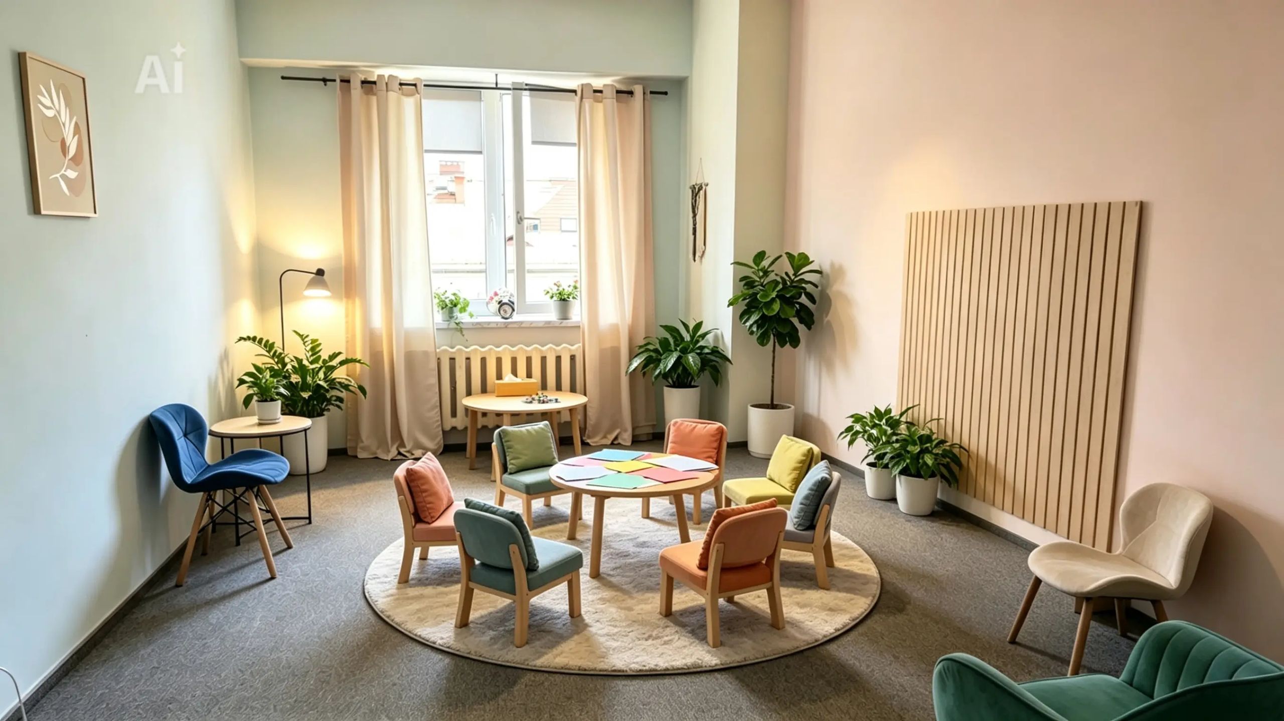 Sala do zajęć grupowych TUS w gabinecie Harmonia